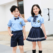 小学生班服夏季白色英伦风校服一年级童纯棉毕业表演服幼儿园园服