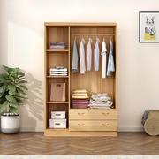 衣柜实木卧室松木衣橱组装木质，四门租房大衣柜，儿童两门三门储物柜
