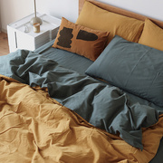 莫语i ns纯棉AB面磨毛四件套床上用品1.5米 1.8米床套件床笠被套
