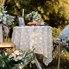 法式复古蕾丝桌布立体绣花田园餐桌布纯色茶几长方形台布盖布