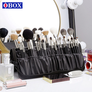 OBOX专业化妆包女便携化妆刷收纳袋跟妆师专用大容量折叠笔刷包黑