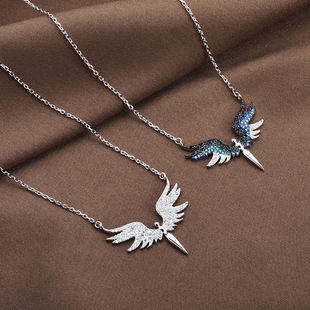 精致女人钛钢项链女天使之翼送礼物创意翅膀锁骨链潮流汇配饰