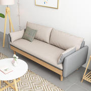 日式民宿公寓沙发，简约现代创意撞色直排沙发客厅，网红奶油风布沙发