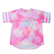 日本棒球服球迷服开衫半袖，福冈软银鹰，粉色女士棒球服球迷训练服