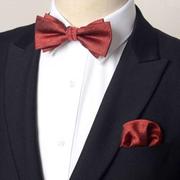 红领结婚礼男新郎西装，蝴蝶结正装伴郎西装衬衫领带，免打结纯色套装