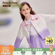 pawinpaw卡通小熊童装2024年夏季女童儿童，时尚百搭牛仔外套