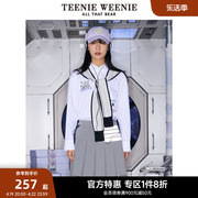 TeenieWeenie小熊奥莱长袖衬衫春装披肩白色衬衣设计感小众女装