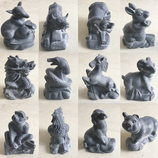 青石十二生肖石雕摆件鼠牛虎兔龙蛇，马羊猴鸡狗猪，天然石头雕刻生肖