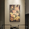 东南亚手绘荷花金箔画墙画壁画客厅玄关，餐厅装饰画过道走廊挂画