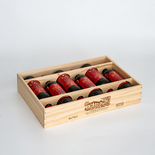 6支装木质红酒收纳盒便携式葡萄酒包装礼盒简约风红酒木盒子定制
