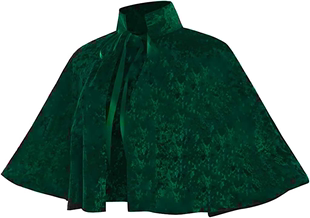 哥特式斗篷朋克天鹅绒立领系带短披肩女士旗袍外套复古披风墨绿色
