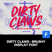 Dirty Claws时尚潮流logo海报游戏单页封面手写英文字体包