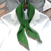 韩版纯色小方巾丝巾，女薄款天丝丝巾发带，包边单色绿色小丝巾百搭