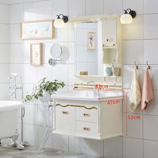 欧式浴室柜组合pvc卫浴柜607080小户型洗手池面盆柜洗漱台盆