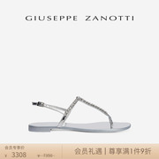 商场同款Giuseppe Zanotti GZ女士水钻平底凉鞋