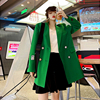 少量清货!绿色西装，外套女2023韩版宽松气质，百搭黑色西服外套