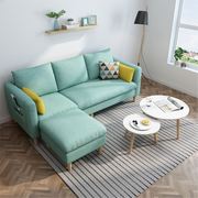 北欧布艺沙发组合小户型公寓，出租房简约现代双三人，位客厅乳胶沙发