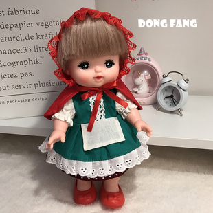 可爱洋娃娃衣服替换装配件小红帽披风裙子三件套装可穿脱变换装