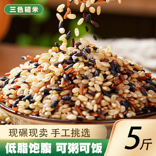 三色糙米5斤新米黑米红米，糙米饭健身主食粗粮，五谷杂粮胚芽米混合