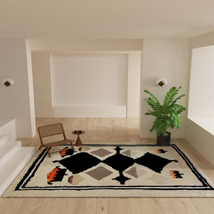子凡波斯原色系列地毯游牧民族摩洛哥风卧室客厅加厚长绒地毯