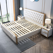 现代简约轻奢床软床网红ins双人床1.51.8米软，靠主卧皮艺床储物床