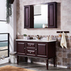 美式橡木浴室柜组合落地式洗手台面盆柜实木镜柜洗漱台卫生间