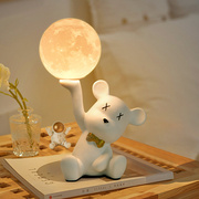 台灯床头灯卧室ins创意卡通月球护眼儿童房书桌氛围灯小夜灯Z001