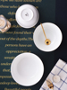 金边碗4.5英寸骨瓷碗米饭碗，家用4个装陶瓷碗，喇叭碗白瓷碗6寸面碗