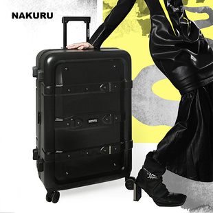 NAKURU旅行箱男结实耐用24拉杆箱万向轮复古皮箱子高级感行李箱女