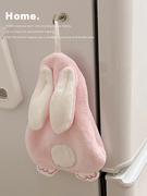 可爱兔子擦手巾挂式速干卫生间，厨房擦手布儿童(布儿童，)抹手毛巾吸水不掉毛