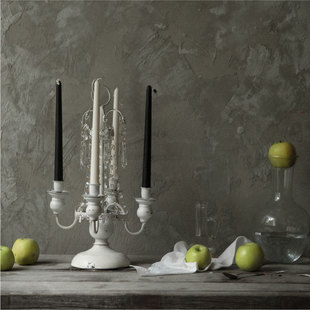 chicrose美式欧式法式白色，复古多头蜡烛，烛台餐桌客厅居家装饰摆件