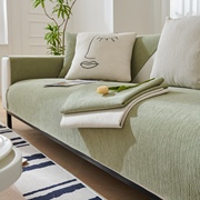 雪尼尔纯色斜纹沙发垫四季通用防滑坐垫子简约沙发套罩靠背巾