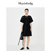 新能量黑裙玛丝菲尔夏季黑色镂空提花针织连衣裙