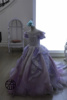 出租出售儿童定制晚礼服紫色仙境传说高端拖尾模特走秀主持演出服