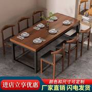 简约餐桌椅组合长方形饭桌，饭店餐厅小吃店，商用餐桌快餐桌椅组合