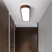 新中式吸顶灯过道胡桃木色长条形，灯具实木简约阳台玄关灯门厅走廊