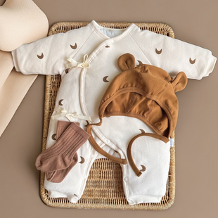 新生儿衣服0一2月婴儿，冬装加厚棉袄3个月，男女宝宝保暖外套52码66