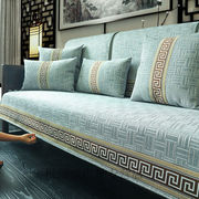 沙发垫子布艺四季通用防滑实木红木，坐垫套罩静柏-灰蓝0*0cm
