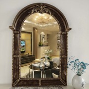欧式浴室镜化妆镜方形，装饰壁镜防水玄关，镜复古梳妆镜试衣镜子