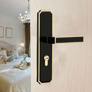 门锁室内卧室黑色静音门锁欧式木门锁白色现代家用通用型简约锁具