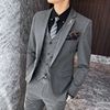 春秋男士西装三件套修身伴郎，服新郎礼服西服，外套高级感高品质