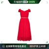 香港直邮self-portrait女士，雪纺露肩中长连衣裙，aw23066mr红色