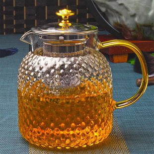 超大加厚玻璃茶水过滤茶壶304不锈钢，内胆耐热水壶，蒸煮泡茶壶餐厅