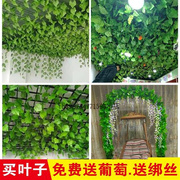 植物假花藤条绿叶装饰葡萄藤蔓垂吊绿植墙塑料树叶子绿萝壁挂仿真
