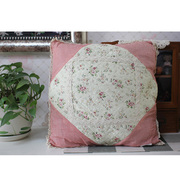 出口日单 简约唯美花朵图案纯棉衍缝餐垫抱枕围裙 家用系列套件