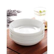 白色骨瓷盘子菜盘深口碟子纯白陶瓷餐盘组合套装深盘白瓷餐具