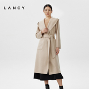 LANCY/朗姿高级感羊绒大衣女冬季收腰显瘦品牌双面呢羊毛外套