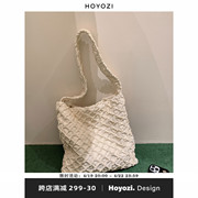 小优家包包HOYOZI原创菱格托特包单肩大容量包包女款小众设计