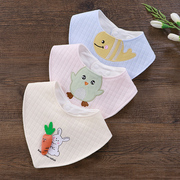 口水巾婴儿全棉围嘴宝宝绣花三角巾，防水新生的儿口水围兜儿童围巾