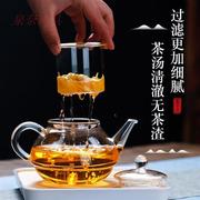 高档玻璃功夫茶具套装耐高温家用客厅简约花茶功夫茶茶杯泡茶壶红